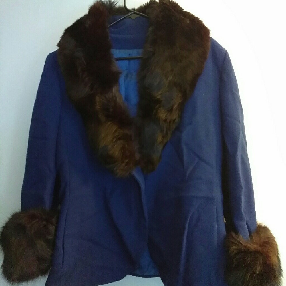 Vintage Fur accented blazer